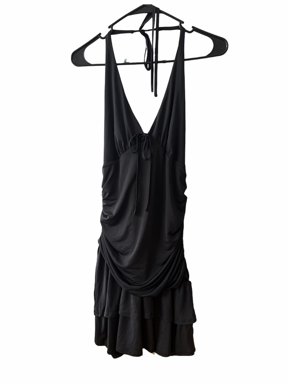 Wild Fable Black Halter Ruffle Mini Dress Size Large